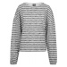 Ladies Oversize Stripe Pullover - black/white