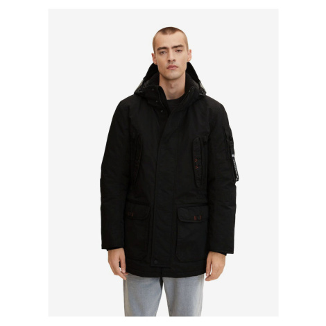 Černá pánská zimní bunda s kapucí Tom Tailor