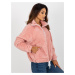 RŮŽOVÁ KRÁTKÁ TEPLÁ MIKINA NA ZIP RV-BL-8433.13-PINK