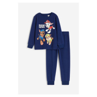 H & M - Flísové pyžamo's potiskem - modrá