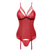 Erotické kalhotky + korzet Gorset Parmin LC 90445 Salssa Red Collection