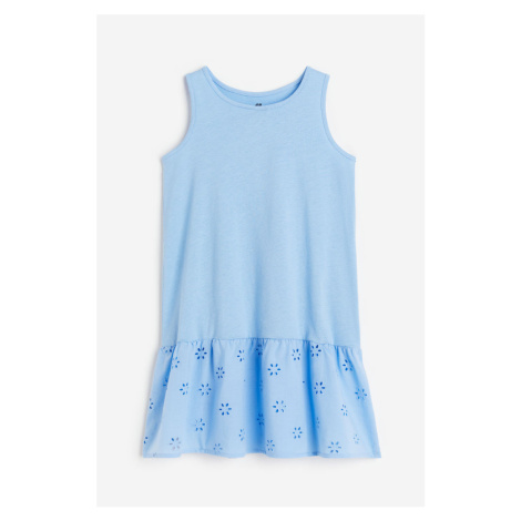 H & M - Bavlněné šaty áčkového střihu - modrá H&M