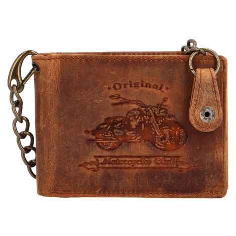 Pánská kožená peněženka Motorka Tristan, camel Delami