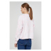 Bavlněné tričko s dlouhým rukávem Dr. Denim dámské, růžová barva,