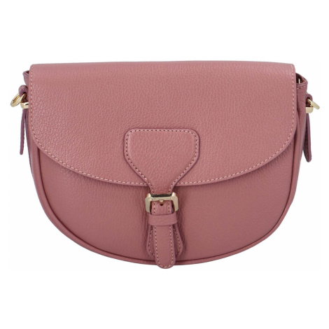 Dámská crossbody kožená kabelka Delami Nisca - růžová