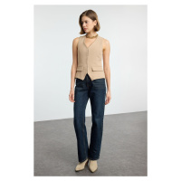 Trendyol Mink Regular Crop Woven Vest