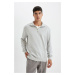 DEFACTO Comfort Fit Stand Collar Zippered Thick Basic Sweatshirt