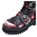 boty kožené unisex - Big Skulls Black Red White Monster 5P - KMM - Red/Black-205