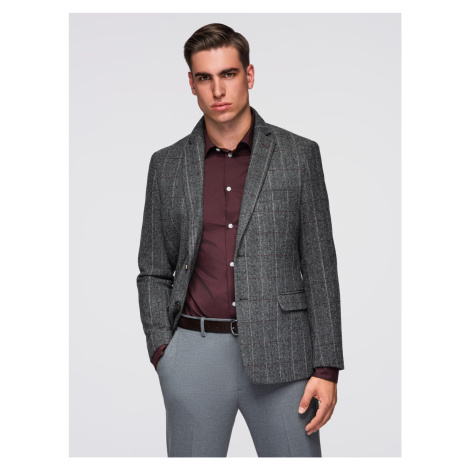 Elegantní pánské kostkované sako s vlnou Ombre