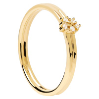 PDPAOLA Půvabný pozlacený prsten se zirkony NOVA Gold AN01-615