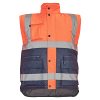 Cerva Hellin Pánská pracovní zateplená HI-VIS vesta 03030147 oranžová/navy