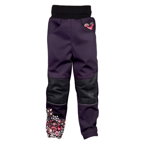 WAMU Dětské softshellové kalhoty, SOVA, fialová