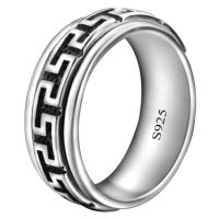 OLIVIE Stříbrný prsten OBRUČ S PÁSKEM 5883