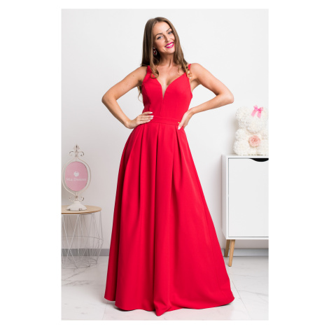 Parisse Červené dlouhé společenské šaty