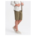 Ombre Men's BASIC cotton sweat shorts - olive