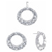 Evolution Group Sada šperků s krystaly Swarovski náušnice a přívěsek bílé kruhy 39168.1