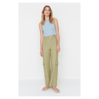 Trendyol Khaki Cargo Trousers with Woven Rope Detail