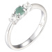 Brilio Silver Blýštivý stříbrný prsten se smaragdem Precious Stone SR09003D