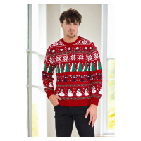 82363 Dewberry Christmas Mens Sweater-RED