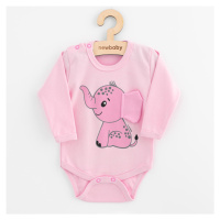 Kojenecké body s dlouhým rukávem New Baby Happy Elephant pink