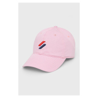 Čepice Superdry růžová barva, s aplikací