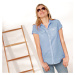 Blancheporte Pruhovaná košile s krátkými rukávy bílá/modrá