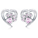 Linda's Jewelry Stříbrné náušnice Pecky Love Pets Pink Ag 925/1000 IN153