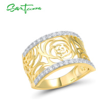 Stříbrný prsten se vzorem růží FanTurra