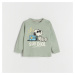 Reserved - Oversize tričko s dlouhými rukávy Snoopy - Zelená