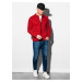 Červená pánská mikina na zip bez kapuce Ombre Clothing B1071
