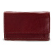 Vínově červená kožená mini peněženka Athena Arwel