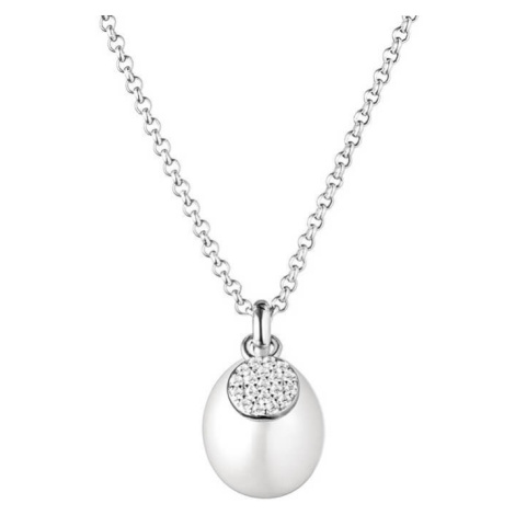 Silvego Elegantní stříbrný náhrdelník s perlou Ilaria GRP20479PW (řetízek, přívěsek)