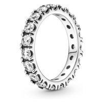 Pandora Třpytivý stříbrný prsten s čirými krystaly Timeless 190050C01