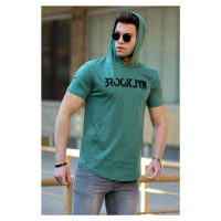 Madmext Men's Green Hooded T-Shirt 4506