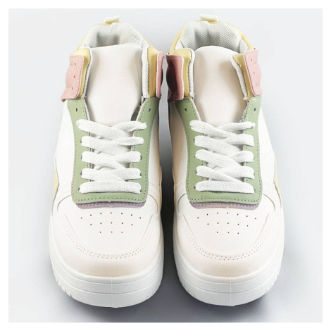 Bílo-pastelové kotníkové dámské tenisky sneakers (WH2122) Sweet Shoes