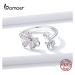 Stříbrný univerzální prsten s květinami BSR086 LOAMOER