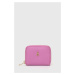 Kožená peněženka Patrizia Pepe růžová barva