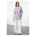 Trendyol Lilac Collar Pearled Knitwear Sweater