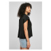 Ladies Oversized Extended Shoulder Polo Tee - black