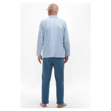 Pánské pyžamo Martel Antoni 403 - rozepínací Světle modrá