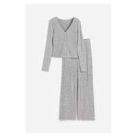 H & M - Žebrované pyžamo - šedá