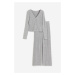 H & M - Žebrované pyžamo - šedá
