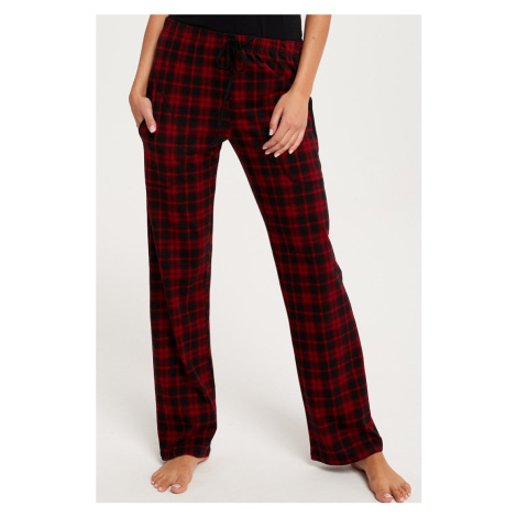 Pyžamové kalhoty Italian Fashion Ordesa - dlouhé bavlněné Černo-červená