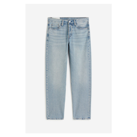 H & M - Straight Regular Jeans - modrá H&M