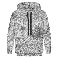 B&W Flowers Hoodie - Black Shores