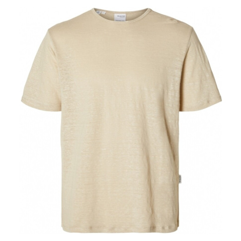 Selected T-Shirt Bet Linen - Oatmeal Béžová