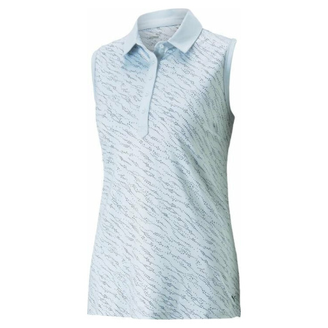 Puma Womens Cloudspun Whitewater Sleeveless Polo Lucite/Navy Blazer