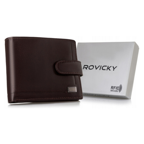 Kožená pánská peněženka s RFID uzavíratelná na patentku Rovicky