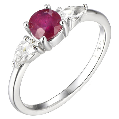 Brilio Silver Oslnivý stříbrný prsten s rubínem Precious Stone SR09031C