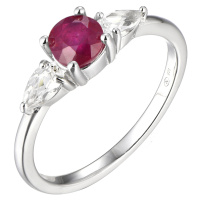 Brilio Silver Oslnivý stříbrný prsten s rubínem Precious Stone SR09031C